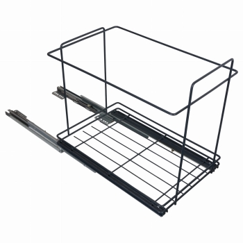 Sortownik śmieci EcoCube ANTRACYT do szafki od 30 cm Cichy domyk 2x12 l