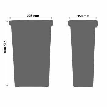 Sortownik śmieci EcoCube ANTRACYT do szafki od 30 cm cichy domyk 18+8 l