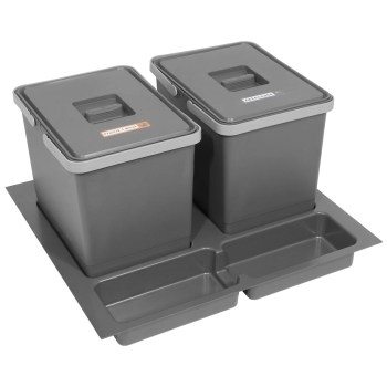 Sortownik śmieci FUTURE do szuflady BLUM w szafce 60 cm 2 kosze 2x15 litrów wysokość 28 cm