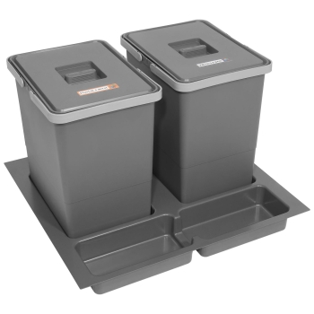 Sortownik śmieci FUTURE do szuflady BLUM w szafce 60 cm 2 kosze 2x18 litrów wysokość 34 cm