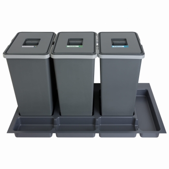 Sortownik śmieci FUTURE do szuflady w szafce 90 cm 3 kosze 3x24 litry wysokość 44 cm
