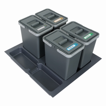 Sortownik śmieci FUTURE do szuflady BLUM w szafce 60 cm 4 kosze 4x7 litrów wysokość 28 cm