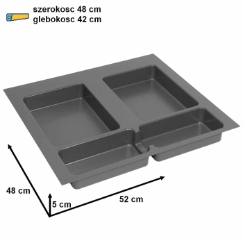 Sortownik śmieci FUTURE CONFIG do szuflady w szafce 60 cm 2 kosze 1x15 1x18 litrów wysokość 28/34 cm