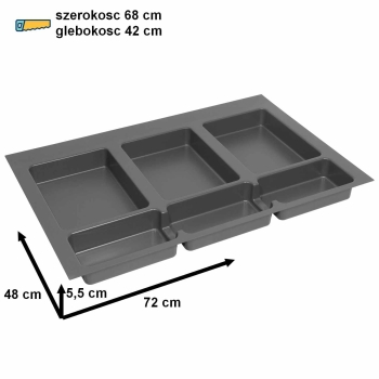 Sortownik śmieci FUTURE CONFIG do szuflady w szafce 80 cm 3 kosze 2x18 1x15 litrów wysokość 28/34 cm