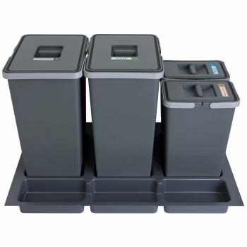 Sortownik śmieci FUTURE CONFIG do szuflady w szafce 80 cm 4 kosze 2x24 2x8 litrów wysokość 34/44 cm