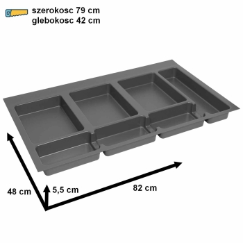 Sortownik śmieci FUTURE CONFIG do szuflady w szafce 90 cm 3 kosze 2x18 1x15 litrów wysokość 28/34 cm