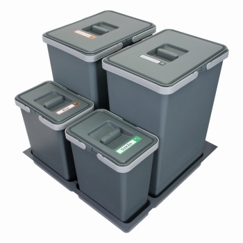 Sortownik śmieci FUTURE CONFIG do szuflady w szafce 60 cm 4 kosze 2x24 2x7 litrów wysokość 44/28 cm