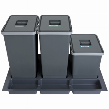 Sortownik śmieci FUTURE CONFIG do szuflady w szafce 80 cm 3 kosze 2x24 + 1x15 litrów wysokość 44/28cm