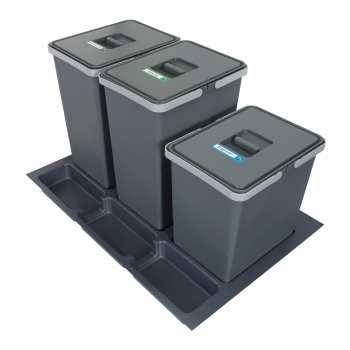 Sortownik śmieci FUTURE CONFIG do szuflady w szafce 80 cm 3 kosze 2x24 + 1x18 litrów wysokość 44/34cm