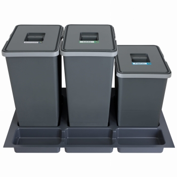 Sortownik śmieci FUTURE CONFIG do szuflady w szafce 80 cm 3 kosze 2x24 + 1x18 litrów wysokość 44/34cm