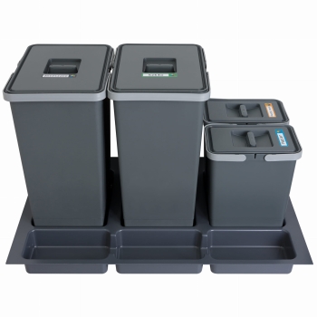 Sortownik śmieci FUTURE CONFIG do szuflady w szafce 80 cm 4 kosze 2x24 + 2x7 litrów wysokość 44/28cm