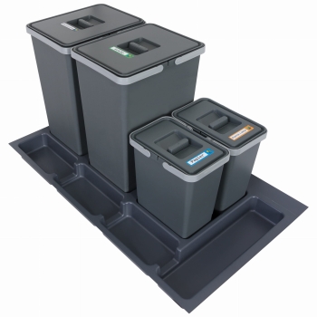 Sortownik śmieci FUTURE CONFIG do szuflady w szafce 90 cm 4 kosze 2x24 + 2x7 litrów wysokość 44/28cm