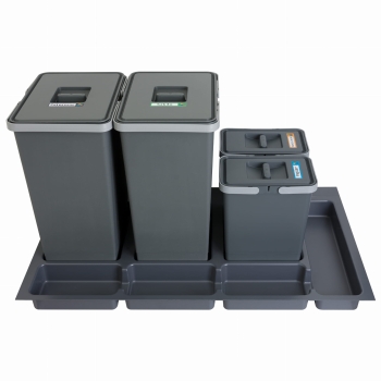 Sortownik śmieci FUTURE CONFIG do szuflady w szafce 90 cm 4 kosze 2x24 + 2x7 litrów wysokość 44/28cm