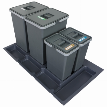 Sortownik śmieci FUTURE CONFIG do szuflady w szafce 90 cm 4 kosze 2x24 + 2x8 litrów wysokość 44/34cm