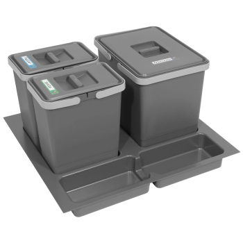 Sortownik śmieci FUTURE do szuflady BLUM w szafce 60 cm 3 kosze 1x15 + 2x7 litrów wysokość 28 cm