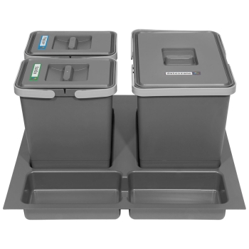 Sortownik śmieci FUTURE do szuflady BLUM w szafce 60 cm 3 kosze 1x15 + 2x7 litrów wysokość 28 cm