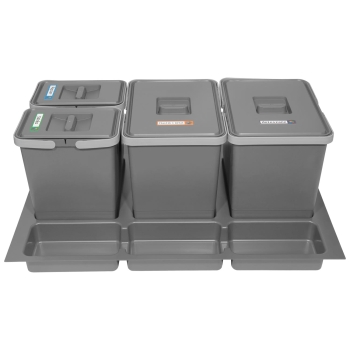 Sortownik śmieci FUTURE do szuflady w szafce 80 cm 4 kosze 2x7 + 2x15 litrów wysokość 28 cm