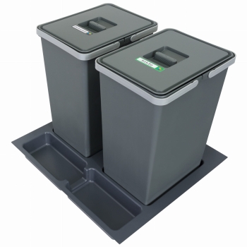 Sortownik śmieci FUTURE do szuflady w szafce 60 cm 2 kosze 2x24 litrów wysokość 44 cm