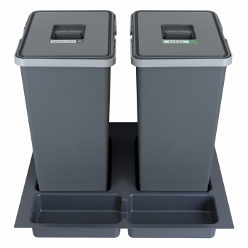 Sortownik śmieci FUTURE do szuflady w szafce 60 cm 2 kosze 2x24 litrów wysokość 44 cm