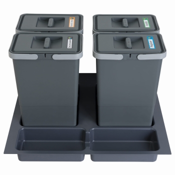 Sortownik śmieci FUTURE do szuflady w szafce 60 cm 4 kosze 4x8 litrów wysokość 34 cm