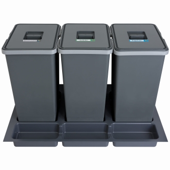 Sortownik śmieci FUTURE do szuflady w szafce 80 cm 3 kosze 3x24 litry wysokość 44 cm