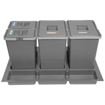 Sortownik śmieci FUTURE do szuflady w szafce 80 cm 4 kosze 2x8 + 2x18 litrów wysokość 34 cm