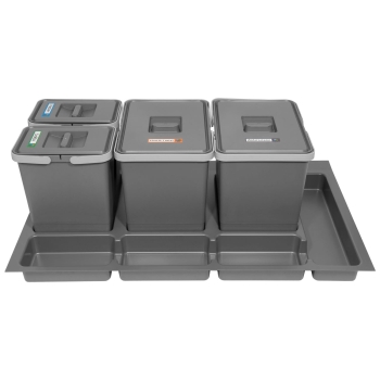 Sortownik śmieci FUTURE do szuflady w szafce 90 cm 4 kosze 2x7 + 2x15 litrów wysokość 28 cm