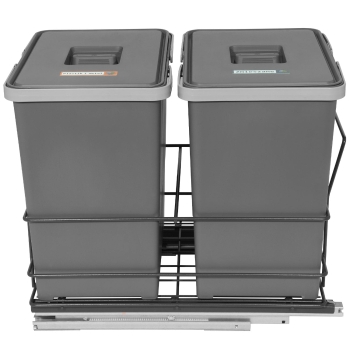 Sortownik śmieci MODERN ANTRACYT do szafki od 40 cm Cichy domyk 2x18