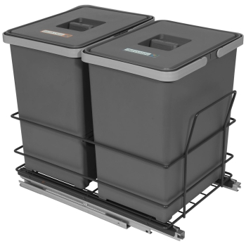 Sortownik śmieci MODERN ANTRACYT do szafki od 40 cm Cichy domyk 2x18