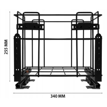 Sortownik śmieci SQUARE ANTRACYT do szafki 40 cm Cichy domyk 2x15 z mocowaniem frontu meblowego
