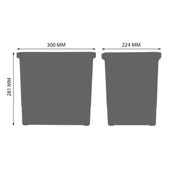 Sortownik śmieci SQUARE ANTRACYT do szafki 40 cm Cichy domyk 2x7 1x15 z mocowaniem frontu meblowego
