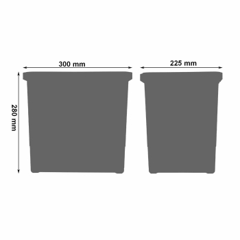 Sortownik śmieci SQUARE ANTRACYT do szafki 60 cm Cichy domyk 3x15 1x7 z mocowaniem frontu meblowego