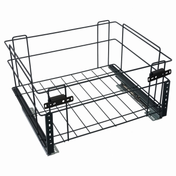 Sortownik śmieci SQUARE ANTRACYT do szafki 60 cm Cichy domyk 3x18 1x8 z mocowaniem frontu meblowego