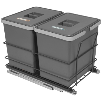 Sortownik śmieci MODERN ANTRACYT do szafki od 40 cm Cichy domyk 2x15