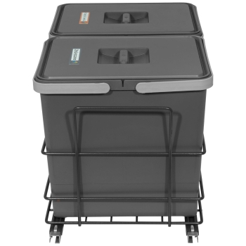 Sortownik śmieci MODERN ANTRACYT do szafki od 40 cm Cichy domyk 2x15