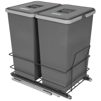 Sortownik śmieci MODERN ANTRACYT do szafki od 40 cm Cichy domyk 2x24