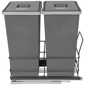 Sortownik śmieci MODERN ANTRACYT do szafki od 40 cm Cichy domyk 2x24