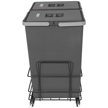 Sortownik śmieci MODERN ANTRACYT do szafki od 40 cm Cichy domyk 2x24