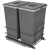 Sortownik śmieci MODERN ANTRACYT do szafki od 40 cm Cichy domyk 2x24
